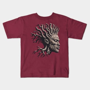 Afrocentric Man Wooden Carving Kids T-Shirt